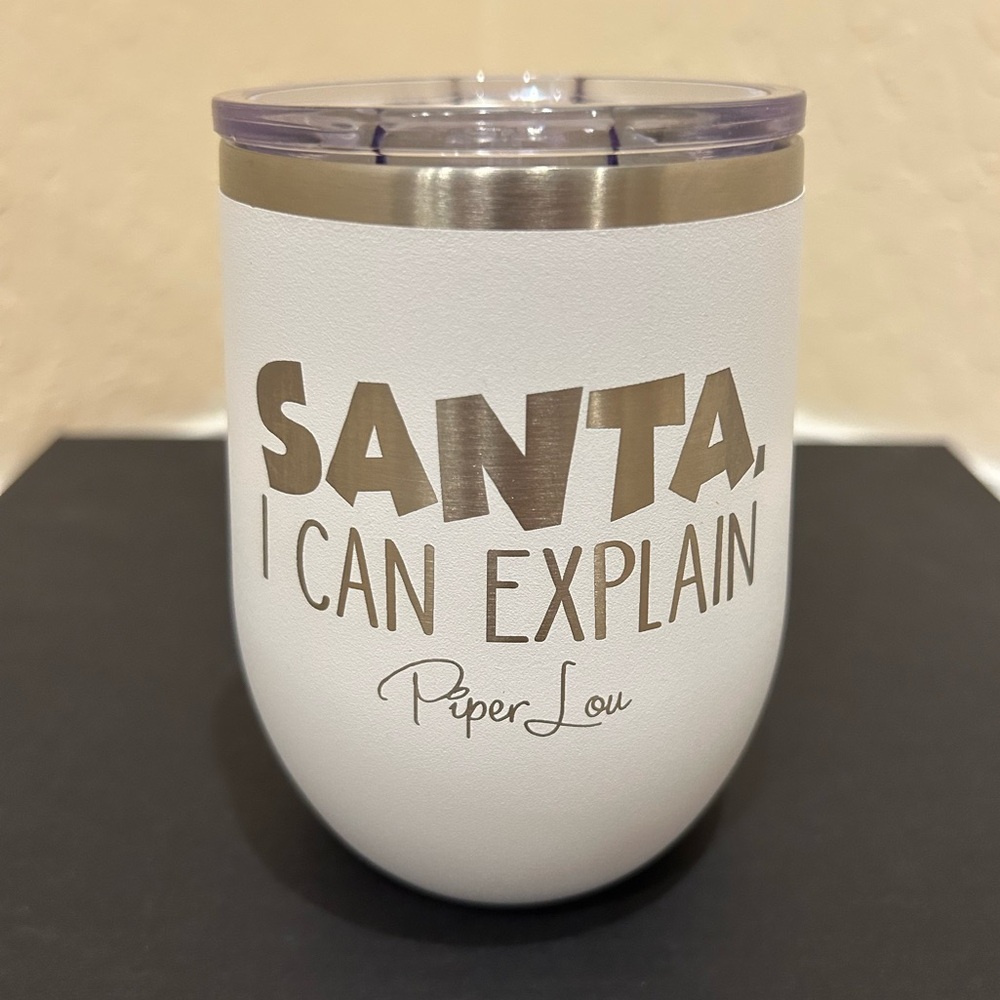 🆕 Holiday Wine Tumbler - “Santa I Can Explain” - NWOT